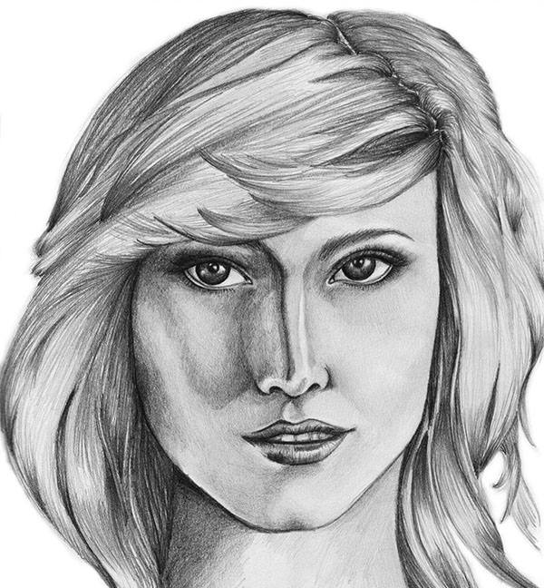 female face drawing template