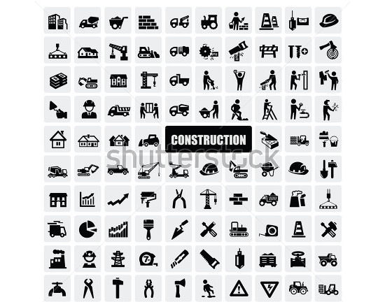 vector black construction icon