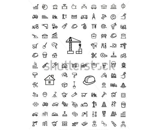 vector black construction icons