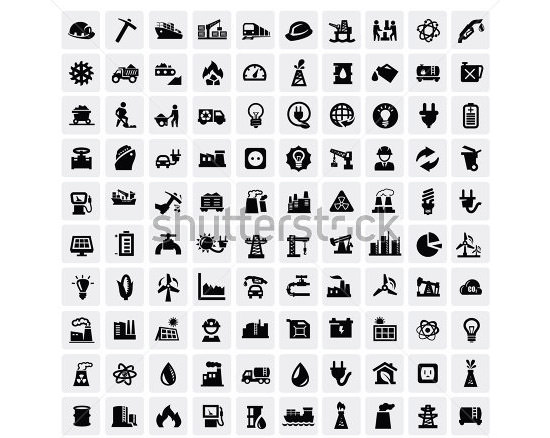 vector black industry icons