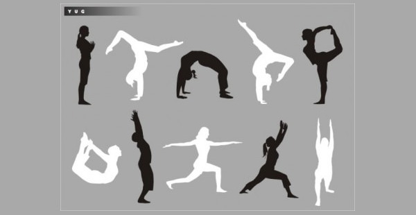 yoga silhouette vector