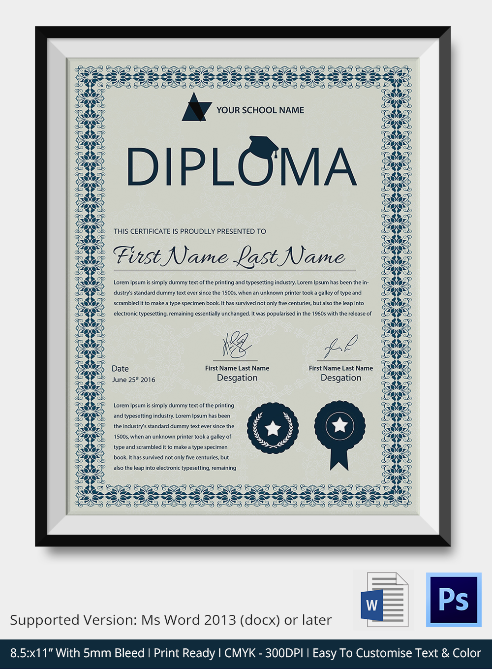 certificate template word free download