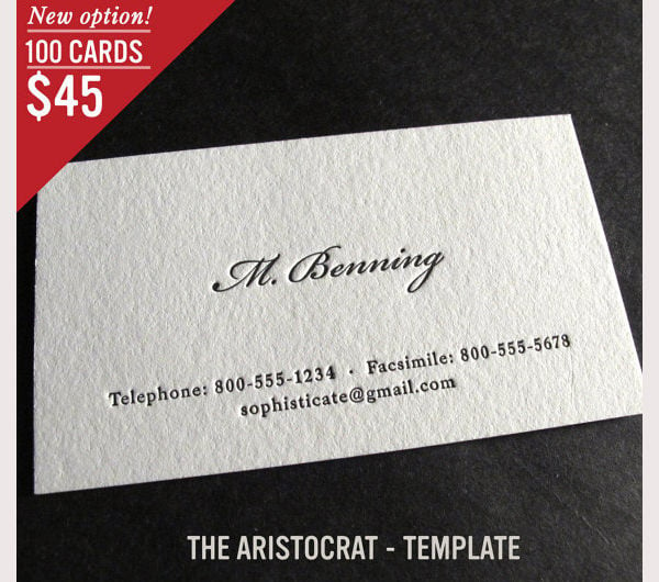 00 custom letterpress business cards