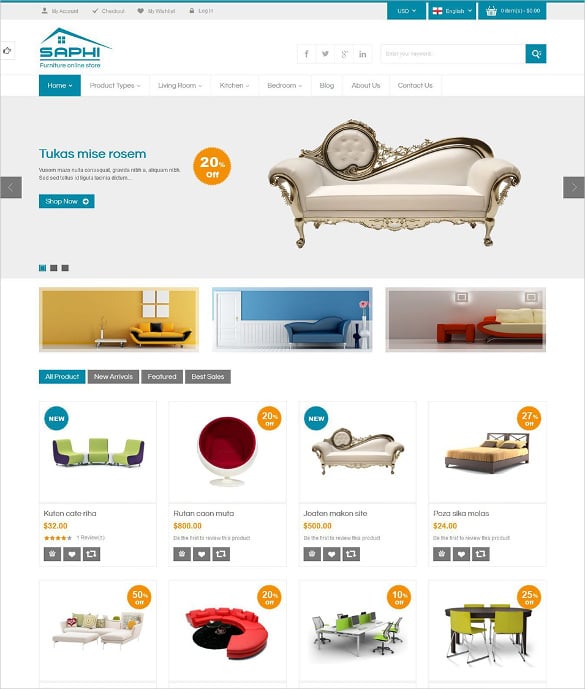 responsive home furniture magento theme