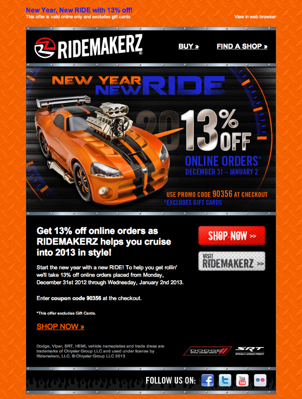 ridemakerz email marketing