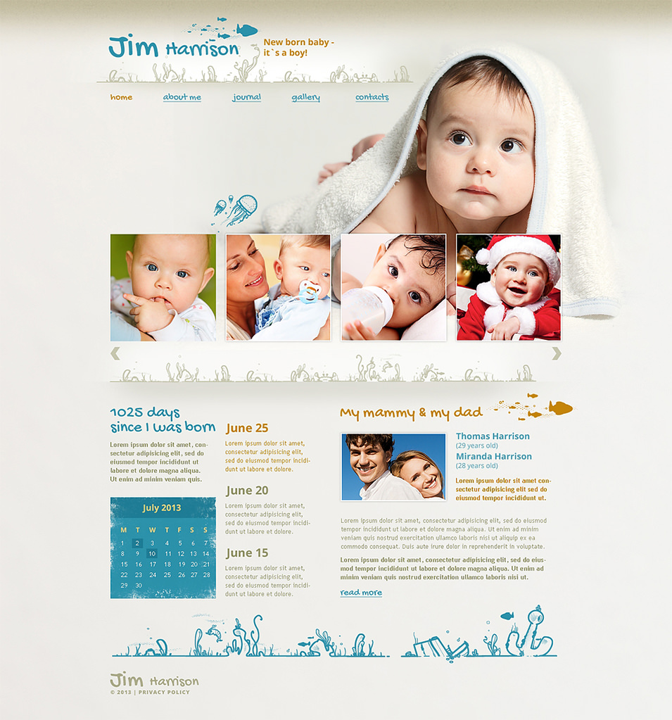25 Best Baby Mobile Templates for Baby Blogs & sites Free