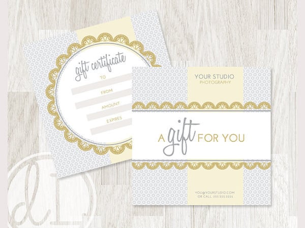 instant download gift certificate
