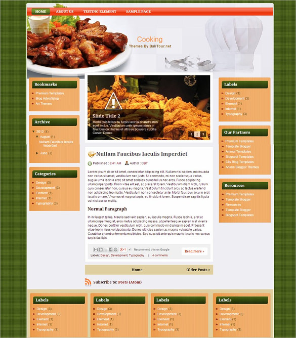 Food, Recipe Blog Website Templates & Themes Free & Premium Free