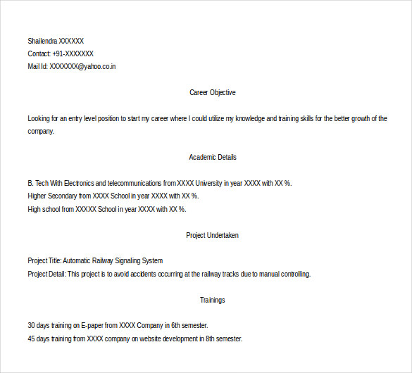 resume objectives 46 free sample example format