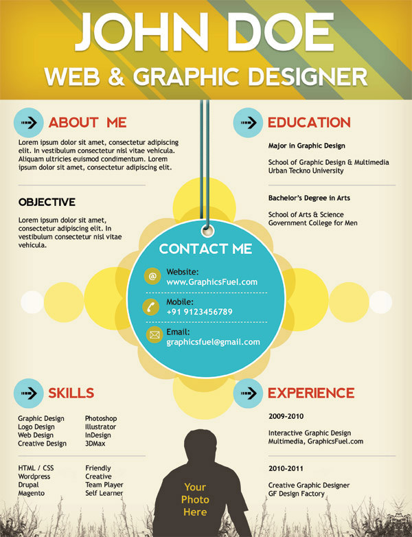 web designer psd resume templates