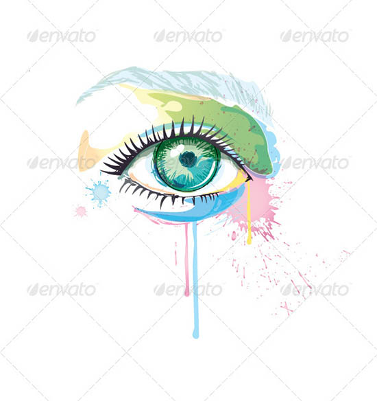 abstract eye vector watercolor