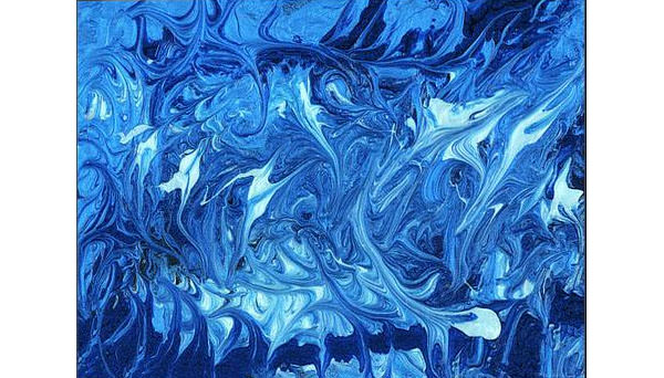 abstract nail polish ocean deep canvas print canvas art by mike savad