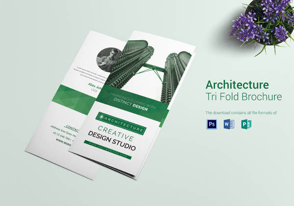 architecture interior tri fold brochure