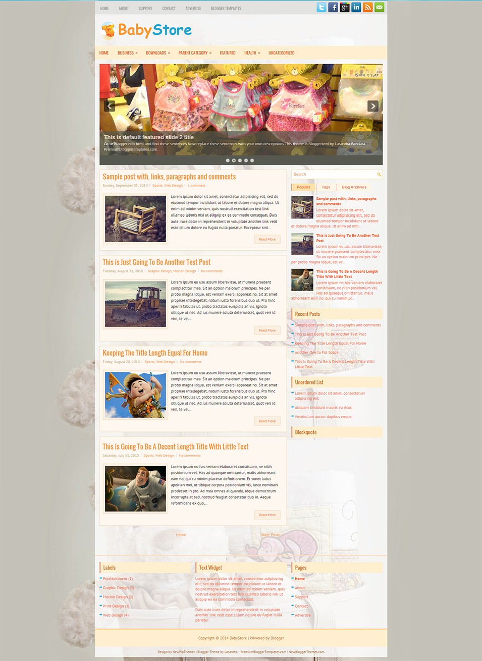 baby store blogger template