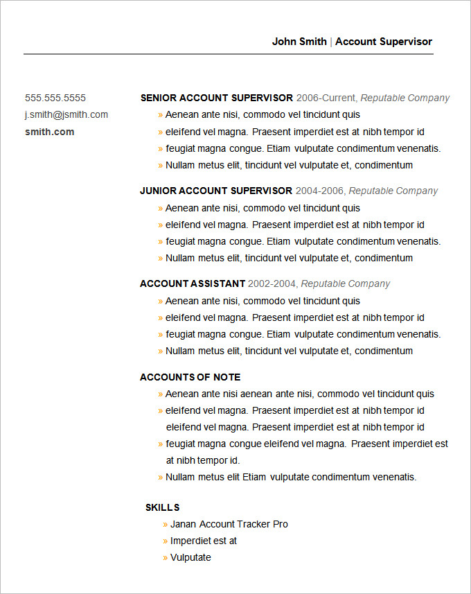 54+ Basic Resume Templates - PDF, DOC, PSD