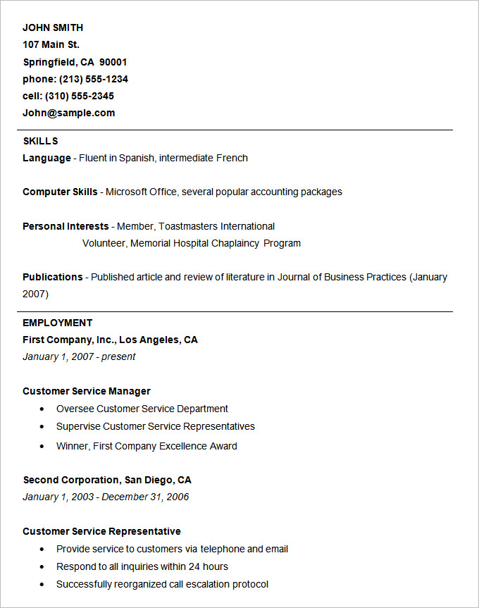 free resume templates to download