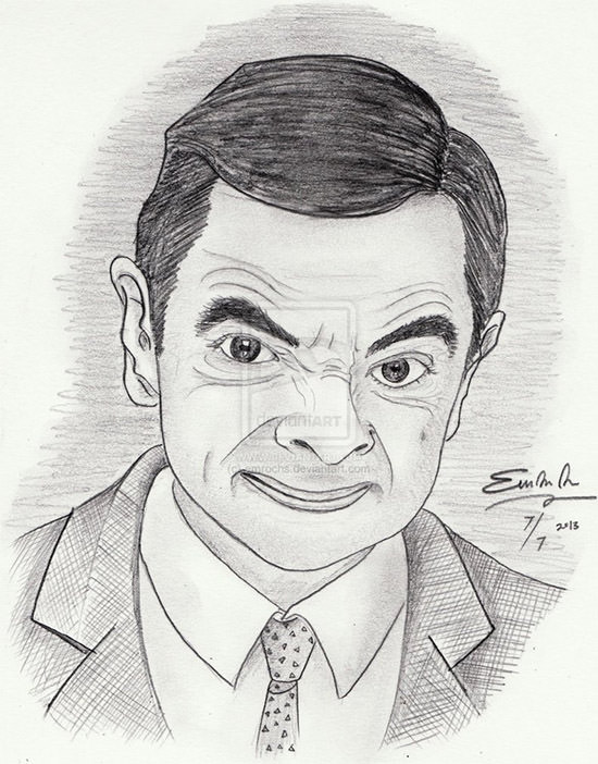 bean pencil drawing