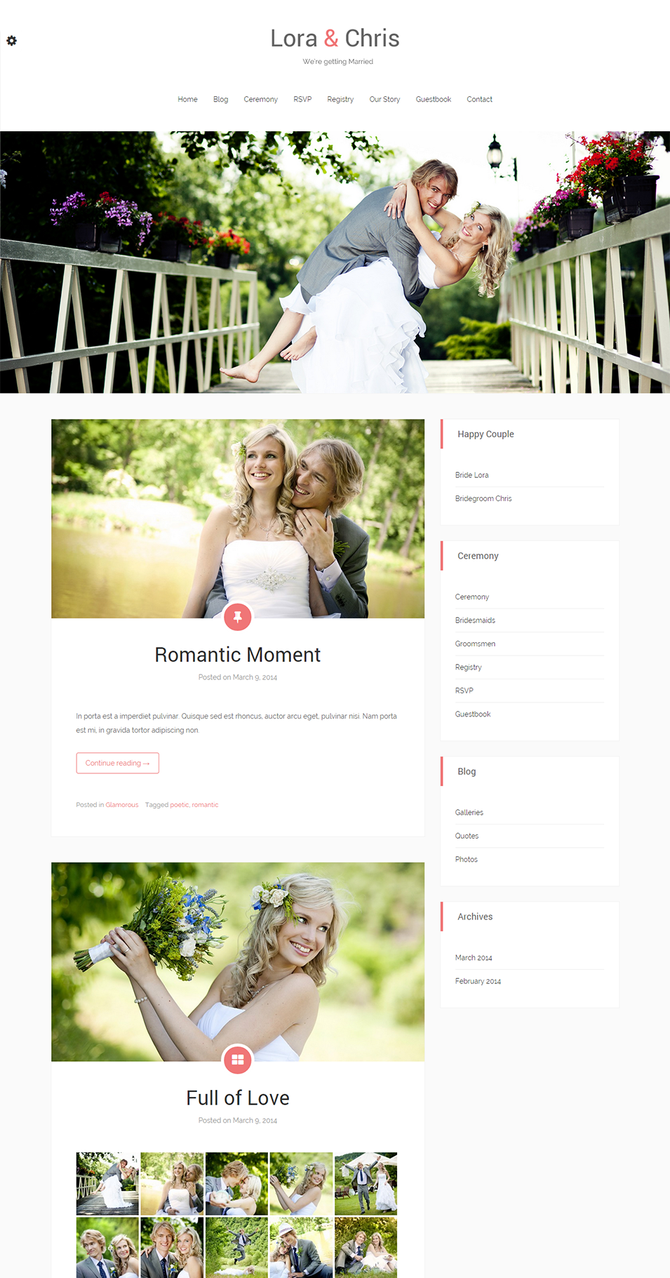 Wedding Blog site Templates & Themes Free & Premium