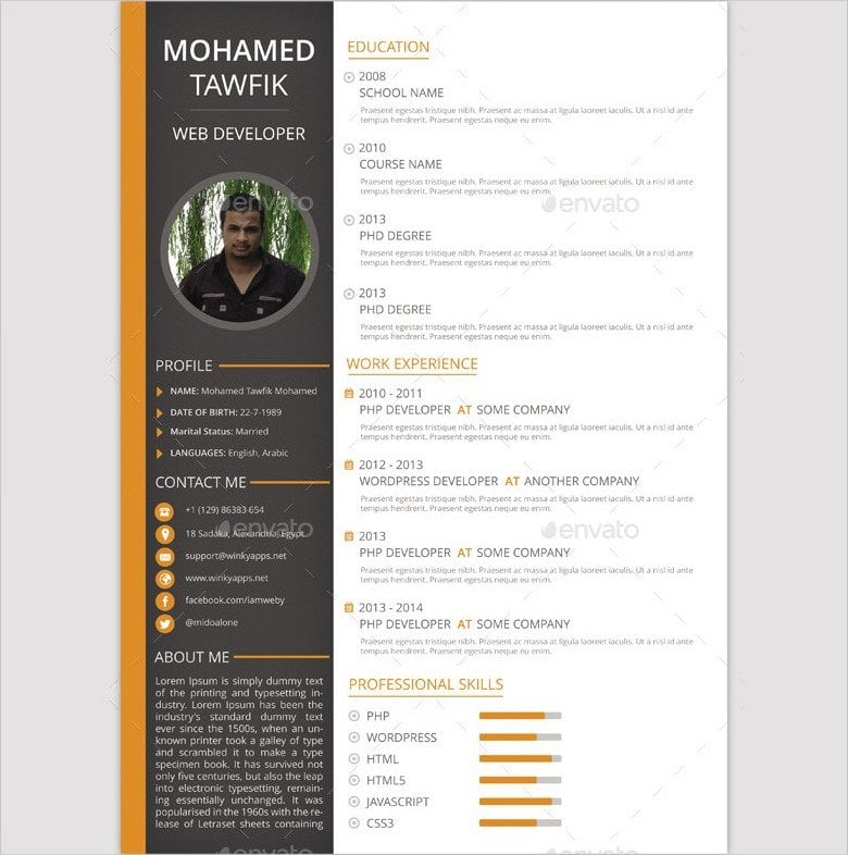 best resume format template free download