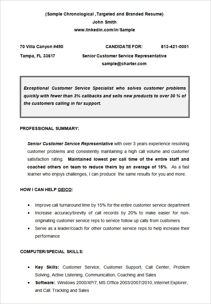 microsoft word chronological resume template