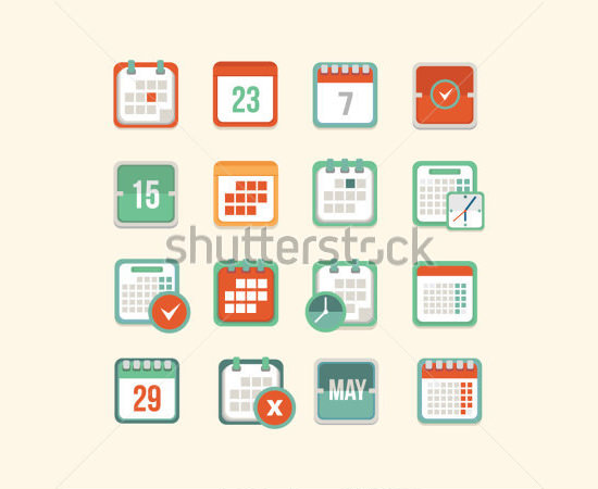 calendar icon set
