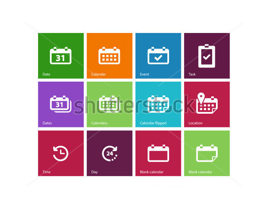 calendar-icons-on-color-background