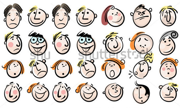 cartoon faces sketches