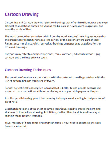 cartoon pencil drawing picture techniques