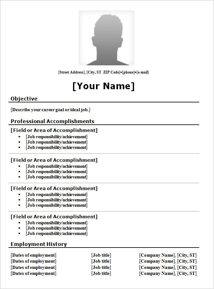 chronological resume template sample cv