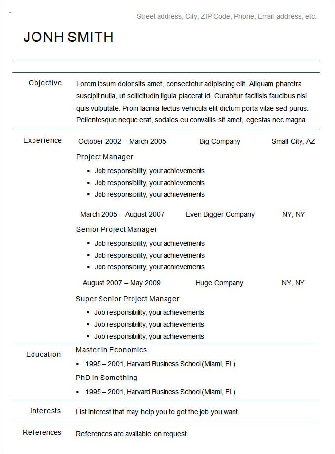 29 Chronological Resume Template In Indesign Illustrator Word Apple Pages Psd Publisher 2357