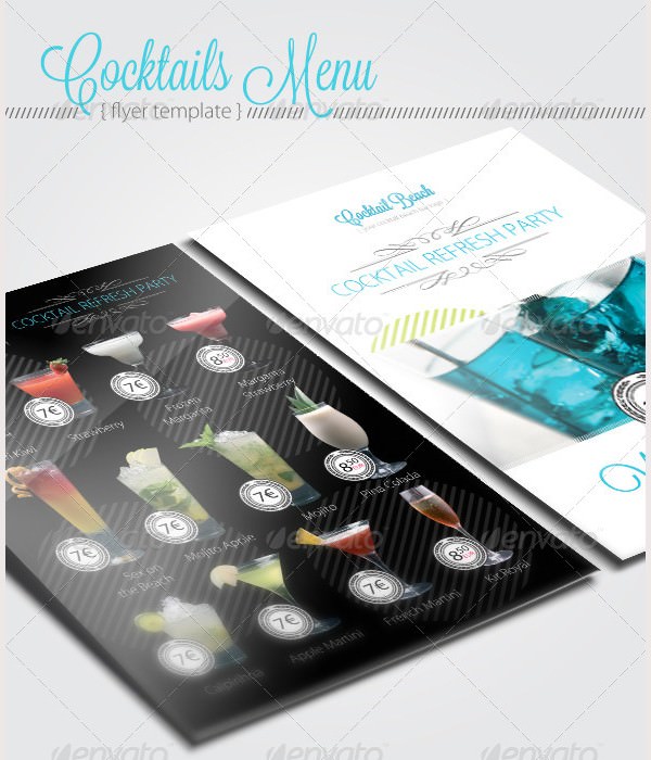 cocktail menu flyer