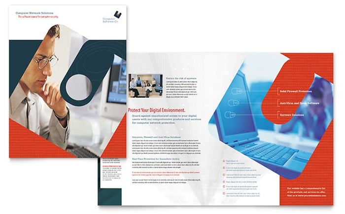computer software company brochure template