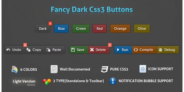 fancy dark css3 buttons