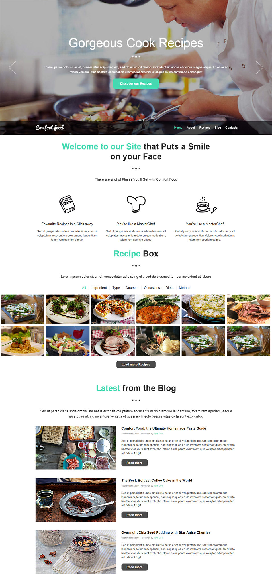 food one page css3 theme