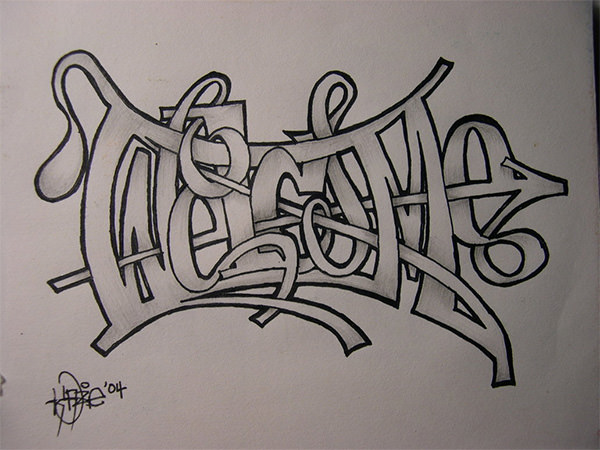 graffiti pencil drawing