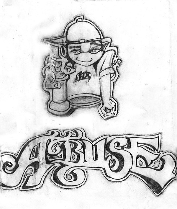 graffiti pencil drawing