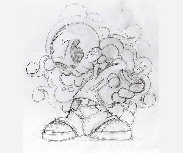 graffiti pencil drawing