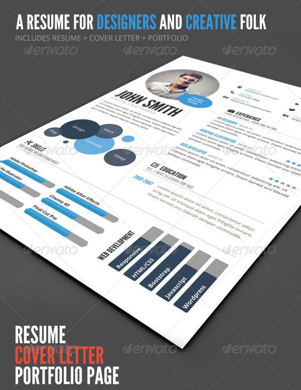 infographic style resume temp psd