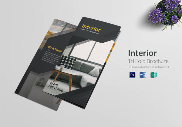 interior tri fold brochure template