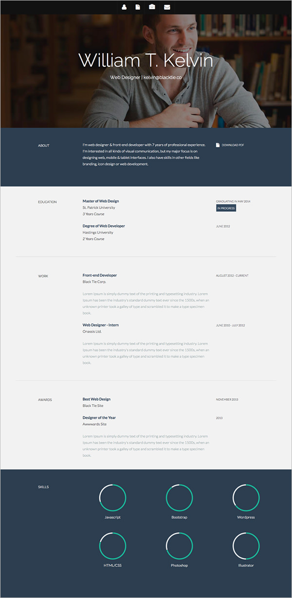 Free 38+ HTML5 Resume Templates - Free Samples, Examples Format Download!