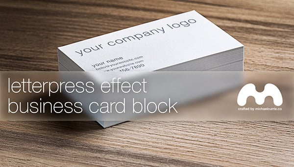 letterpress business card block