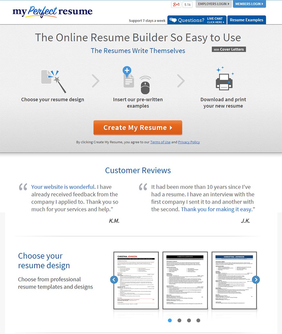 top resume builder sites