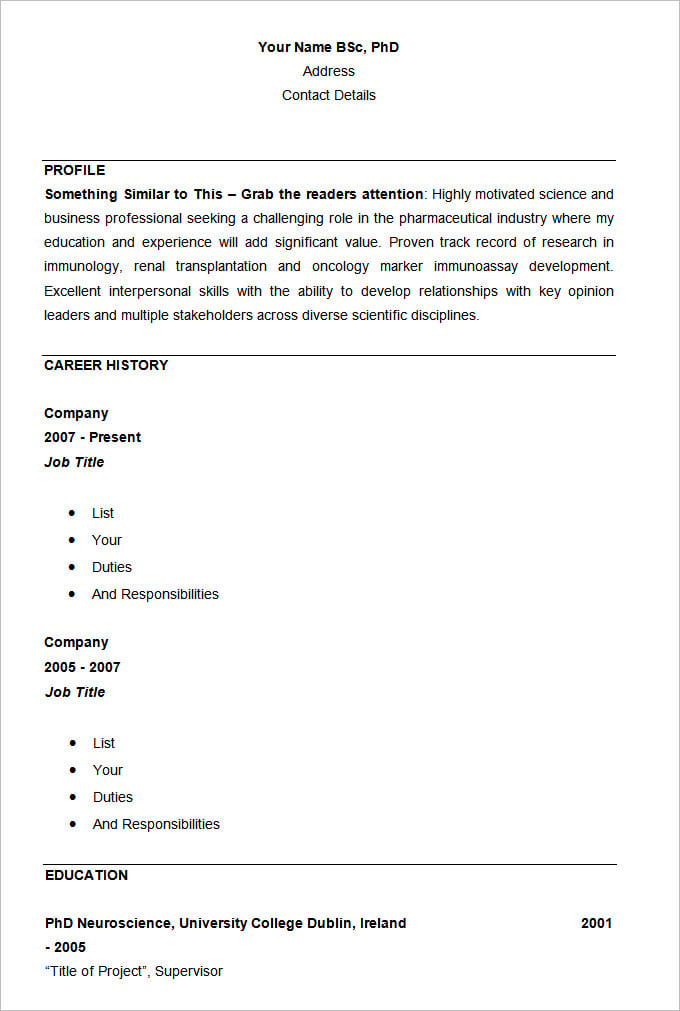 basic resume template 51 free samples examples format