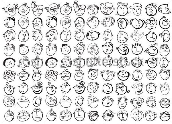 people face cartoon vector icons