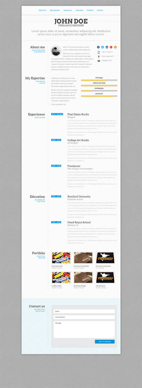  Resume Templates Html5 Free Download Printable Templates