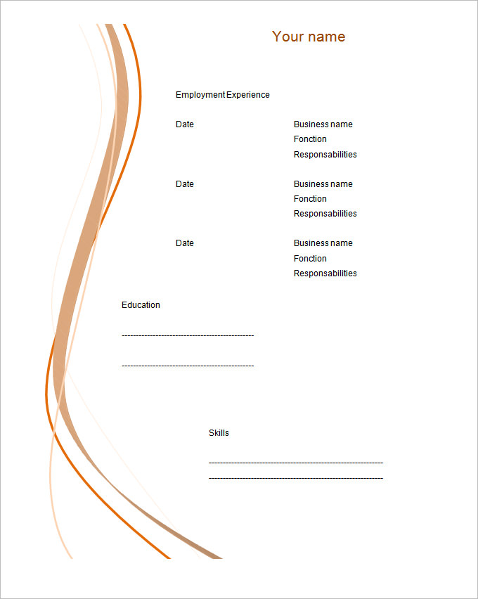 resume format empty