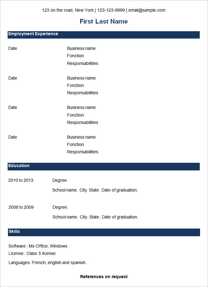 Download Resume Formats Pdf Templates