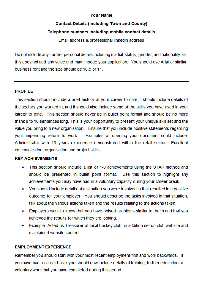 68+ CV Templates - PDF