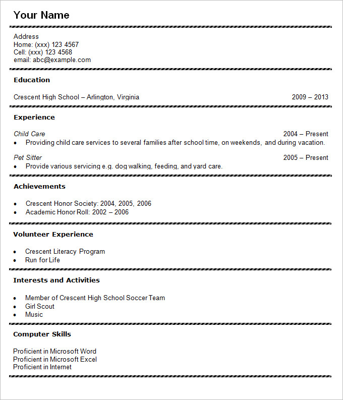 Resume educational background