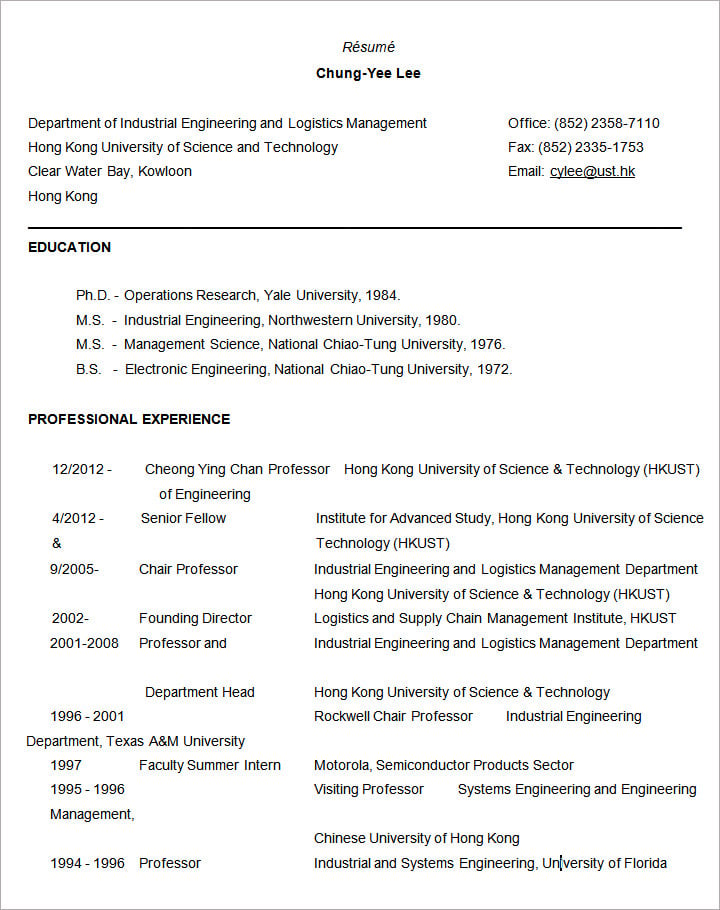 sample-industrial-resume-template